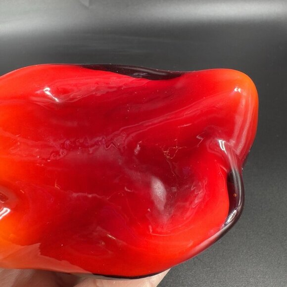 Vintage 1990s Art Glass Bell Pepper Large Red Pepper Figurine Glass Paperweight - Picture 6 of 15